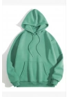 3 İplik Pamuklu Unisex Kapşonlu Sweetshirt - Mint Yeşili