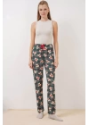 4323 Desenli Pijama Altı - Zümrüt Yeşili