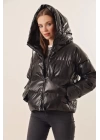 5114 Oversize Deri Mont - Siyah