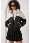 5195 Kapitone Şişme Mont - Ekru
