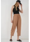 6591 Dokuma Şalvar Pantolon - Camel