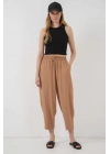 6591 Dokuma Şalvar Pantolon - Camel
