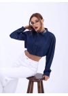 6603 KOT BLUZ-MAVİ