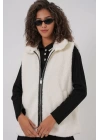 6793 Peluş Yelek - Beyaz