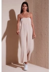7019 Askılı Bahçivan Tulum - Krem