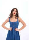 7143 KOT ELBİSE-MAVİ