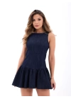 7460 KOT ELBİSE-MAVİ