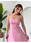 bysoca Kadın Günlük SİMLİ KUMAŞ SALAŞ PANTOLON - GÖMLEK TAKIM - Lacivert