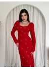bysoca Kadın Günlük Reglan Kol Daire Yaka Desenli Asimetrik Süprem Bluz - Desenli