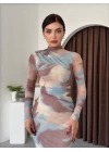 bysoca Kadın Günlük Uzun Kollu Bisiklet Yaka Kısa Viskon Iki Iplik Elbise - Antrasit