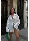 Alina Kol Cut Out Keten Gömlek 3252-08