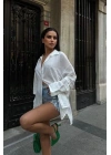 Alina Kol Cut Out Keten Gömlek 3252-08