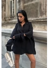Alina Kol Cut Out Keten Gömlek 3252-08