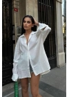 Alina Kol Cut Out Keten Gömlek 3252-08