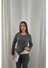 Kadın Antrasit Çift Taraflı Termal Alt Üst Takım