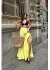 Audrey Fıfrlı Yırtmaç Detay Etek 4037
