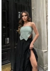 Audrey Fıfrlı Yırtmaç Detay Etek 4037