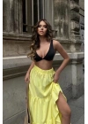 Audrey Fıfrlı Yırtmaç Detay Etek 4037