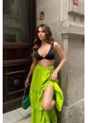 Audrey Fıfrlı Yırtmaç Detay Etek 4037