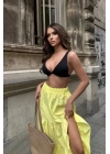 Audrey Fıfrlı Yırtmaç Detay Etek 4037