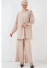 Ayrobin Tunik Pantolon Alt Üst Takım 6712 - Krem