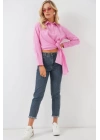 Bağlamalı Uzun Kol Gömlek 20325 - Pembe