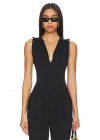 bysoca Kadın Siyah Balıkçı Yaka Fermuarlı Sıfır Kol Vücudu Saran Basic Bodysuit