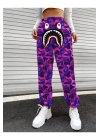 Bape Shark Dijital Baskılı Eşofman Altı - Mor