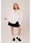Basic Oversize Beyaz Gömlek