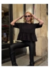 Basic Oversize T-Shirt Volanlı