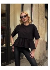 Basic Oversize T-Shirt Volanlı