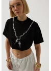 Baskılı Crop T-Shirt