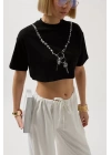 Baskılı Crop T-Shirt