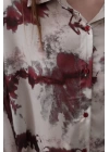 Baskılı Gömlek - Bordo