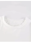 Baskılı Oversize Bisiklet Yaka T-shirt - Beyaz