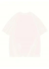 Baskılı Oversize Bisiklet Yaka T-shirt - Beyaz
