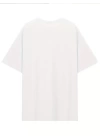 Baskılı Oversize Bisiklet Yaka T-shirt - Beyaz