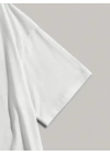 Baskılı Oversize Bisiklet Yaka T-shirt - Beyaz
