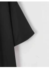 Baskılı Oversize Bisiklet Yaka T-shirt - Siyah