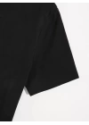 Baskılı Oversize Bisiklet Yaka T-shirt - Siyah