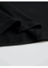 Baskılı Oversize Bisiklet Yaka T-shirt - Siyah