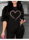 Baskılı T-shirt - Siyah