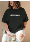 Baskılı T-shirt - Siyah