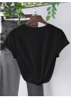 Baskılı T-shirt - Siyah