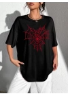 Baskılı T-shirt - Siyah