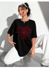 Baskılı T-shirt - Siyah