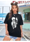 Baskılı T-shirt - Siyah