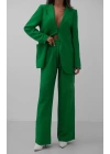 Bel Katlamalı Pantolon Blazer Ceket Takım