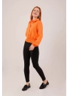Bel Ve Bilek Lastikli Turuncu Bluz