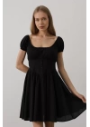 Beli Korseli Mini Elbise - Beyaz